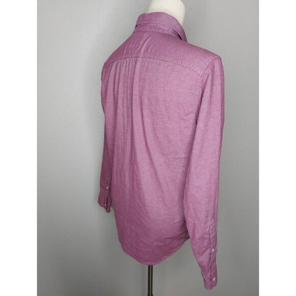 Hollister Mens Large Button Up Shirt Epic Flex Stretch LS Classic Fit Mauve Pink - Picture 6 of 14